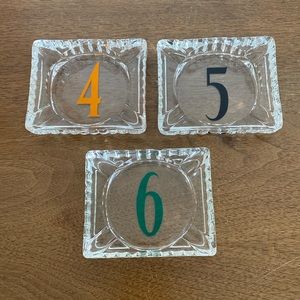 Mid Century Glass Ashtray Set